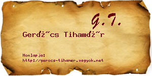 Gerócs Tihamér névjegykártya